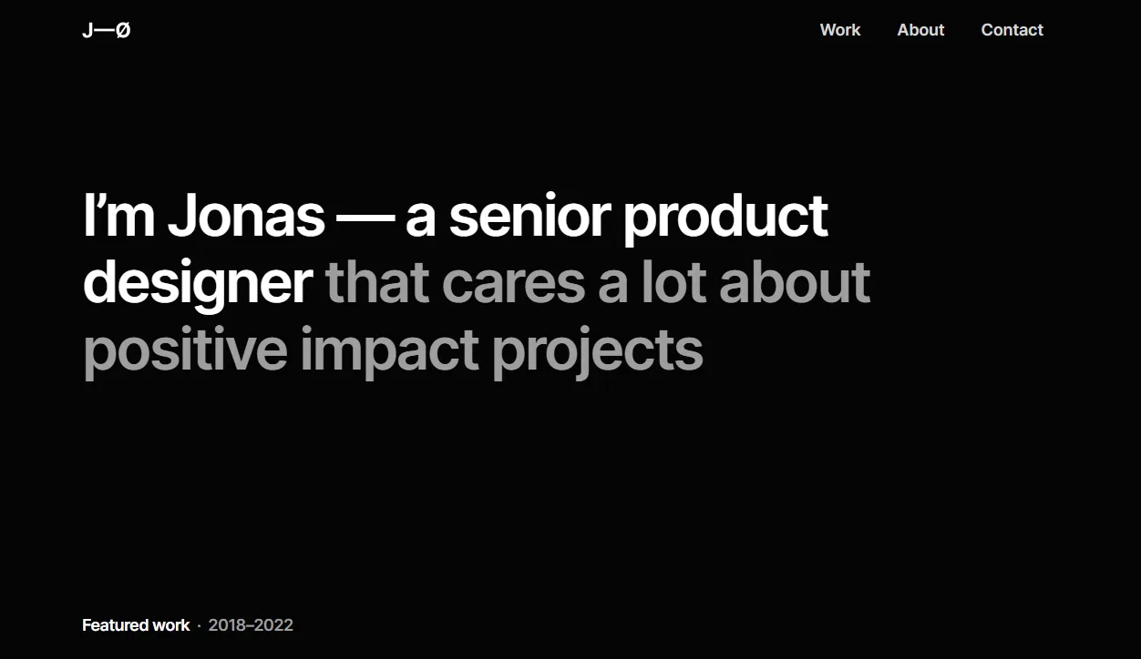 Jonas Dark - Portfolio & Agency Website Template