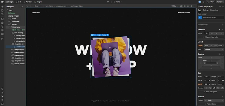Webflow visual website builder dashboard for beginners