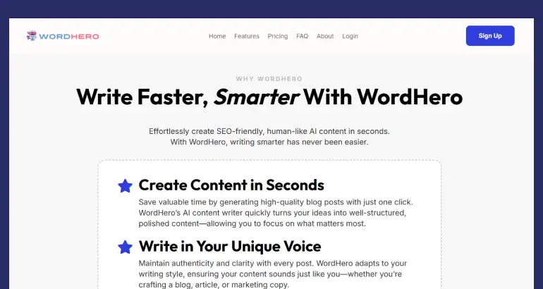 WordHero AI blog writing tool for beginners
