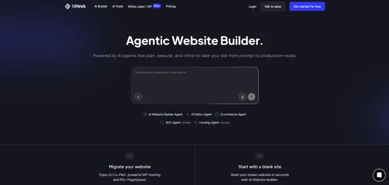 10Web Best AI Builder for WordPress