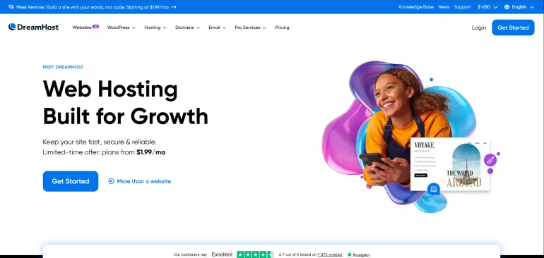 DreamHost cheap web hosting plan for beginners 2026