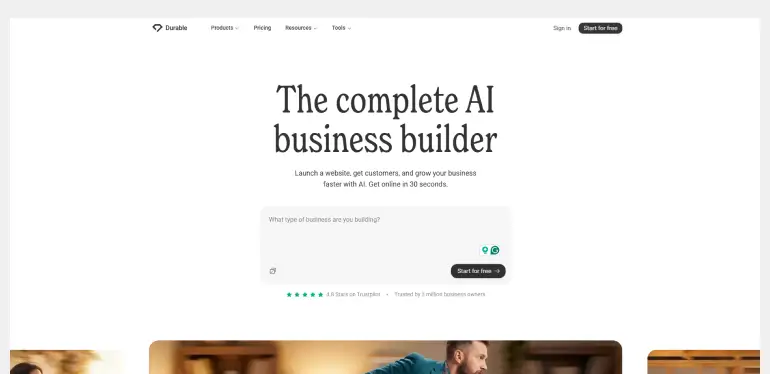 Durable Fastest AI Website Generator