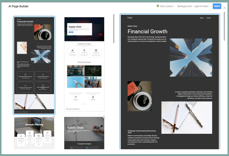 Nicepage AI page builder