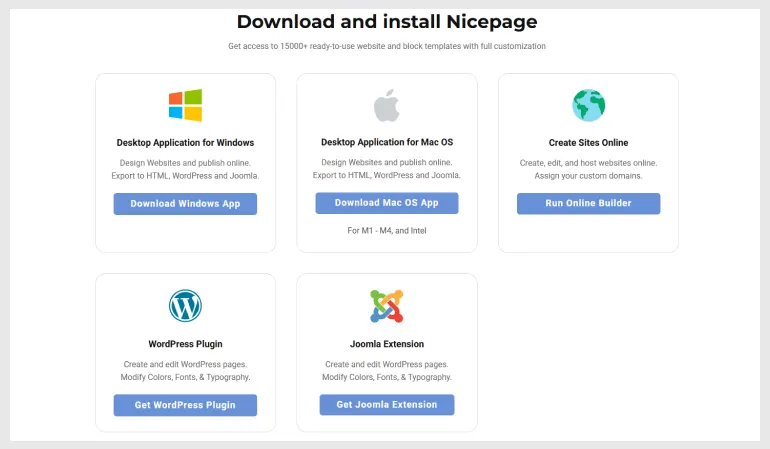 Nicepage Desktop App for Windows and Mac