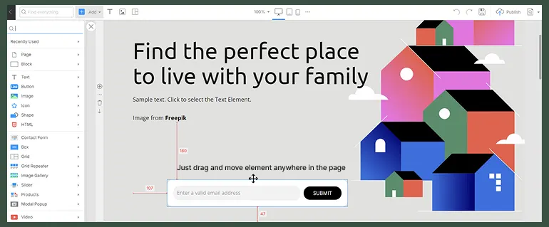Nicepage Freehand Drag-and-Drop Editor
