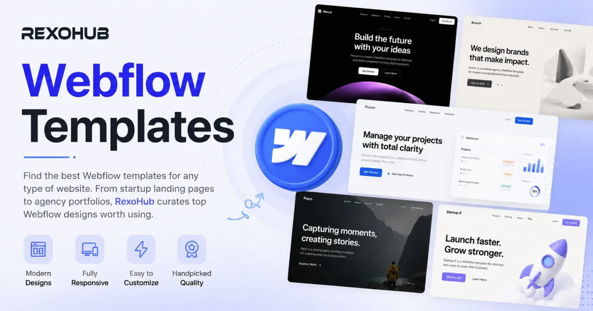 Top Webflow Templates for Custom Websites - RexoHub