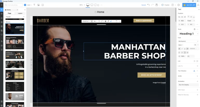 nicepage website builder editor